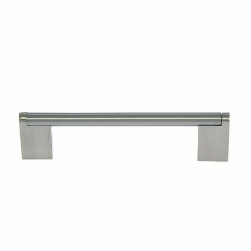 JVJ 88046 Aster Satin Nickel 128mm Rounded Three-Piece Modern Pull, Zamac/Steel