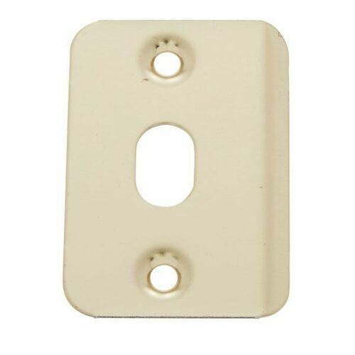 JVJ 90838 Polished Brass 1-3/16 x 2-1/4 Strike Plate w/Hole (Bulk 1,000/Box)