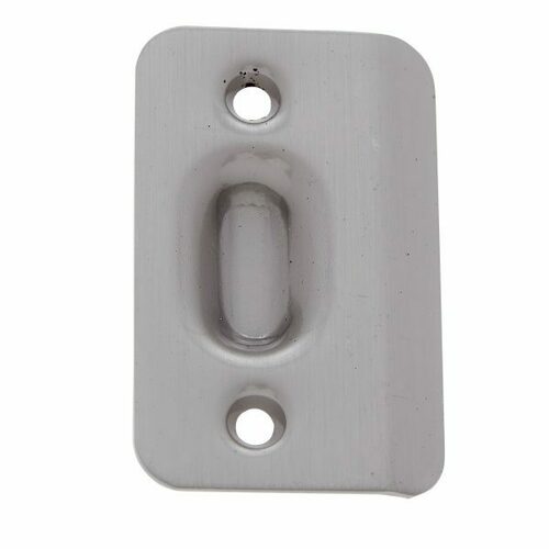 JVJ 90846 Satin Nickel 1-3/16 x 2-1/4 Strike Plate w/Screws, Steel, Poly-Bagged