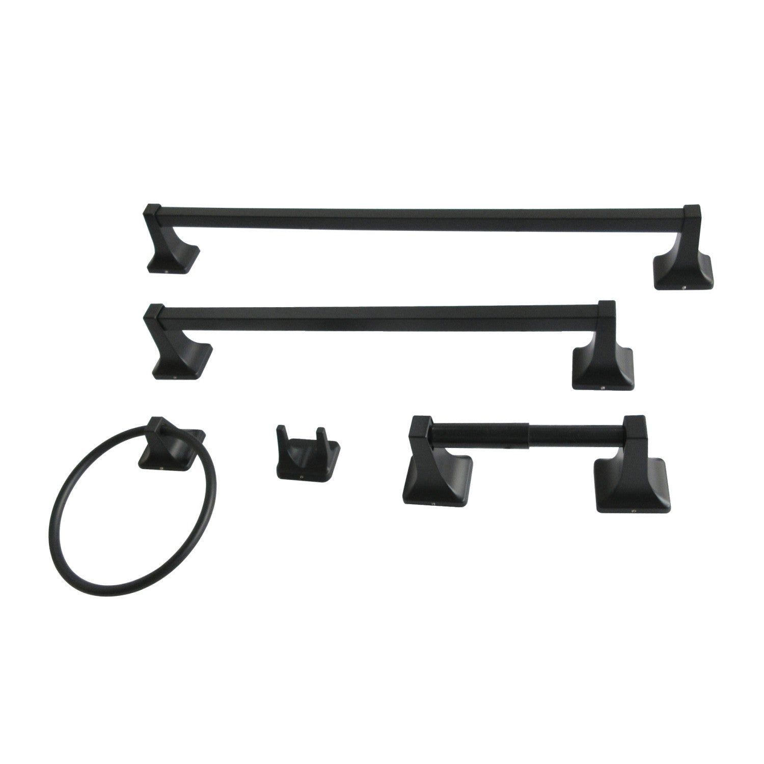 Milton BAHK60212478K 5-Piece 18-Inch and 24-Inch Towel Bars Bathroom Accessory Set, Matte Black - Thumbnail 5