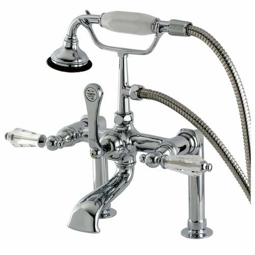 Kingston Brass AE104T1WLL Aqua Vintage Wilshire Deck Mount Clawfoot Tub Faucet, Polished Chrome
