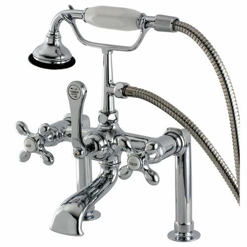 Kingston Brass AE110T1 Aqua Vintage Deck Mount Clawfoot Tub Faucet, Polished Chrome