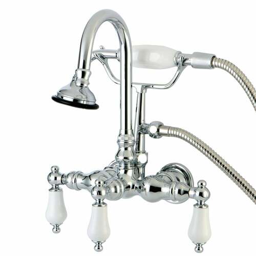 Kingston Brass AE12T1 Aqua Vintage Wall-Mount Clawfoot Tub Faucet in Polished Chrome