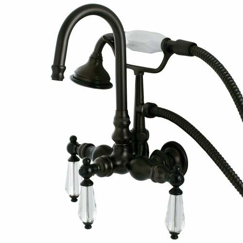 Kingston Brass AE7T5WLL Aqua Vintage Wilshire Wall-Mount Clawfoot Tub Faucet, Oil Rubbed Bronze