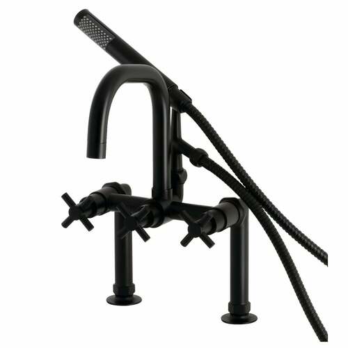 Kingston Brass AE8400DX Aqua Vintage Concord Matte Black Deck Mount Clawfoot Tub Faucet