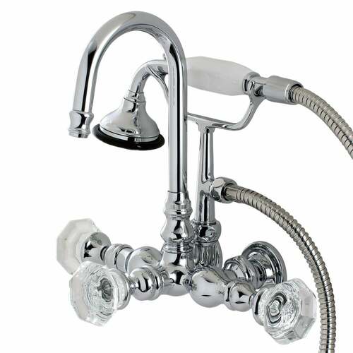 Kingston Brass AE8T1WCL Aqua Vintage Wall Mount Clawfoot Tub Faucet, Polished Chrome