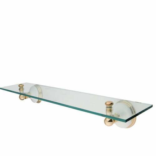 Kingston Brass BA1119PB Victorian Glass Shelf with Polished Brass Brackets