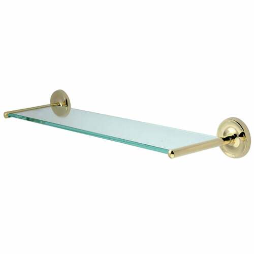 Kingston Brass BA319PB Classic Glass Shelf with Polished Brass Brackets
