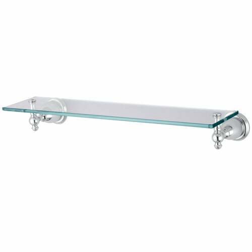 Kingston Brass BA7979C Vintage Cosmetic Glass Shelf with Polished Chrome Brackets