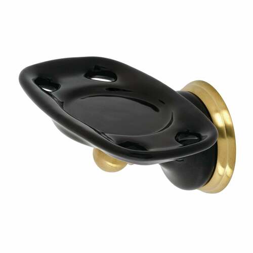 Kingston Brass BA9116BB Water Onyx Brushed Brass Toothbrush and Tumbler Holder