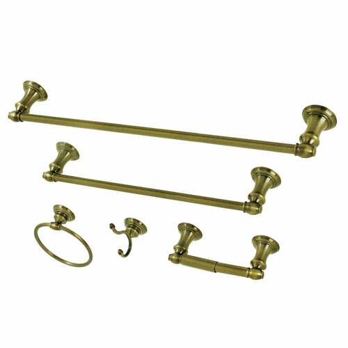 Kingston Brass BAHK2612478AB Provence 5-Piece Towel Bar Set, 18