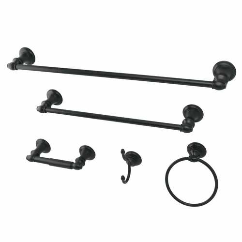 Kingston Brass BAHK2612478K Provence 5-Piece Towel Bar Set, 18
