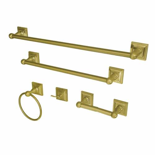 Kingston Brass BAHK3212478BB Serano 5-Piece Towel Bar Set, 18