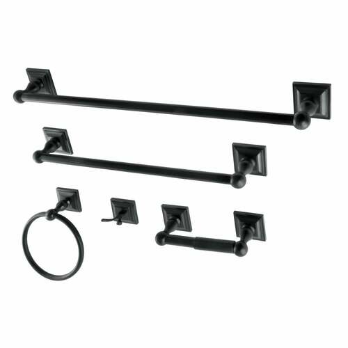 Kingston Brass BAHK3212478K Serano 5-Piece Towel Bar Set, 18