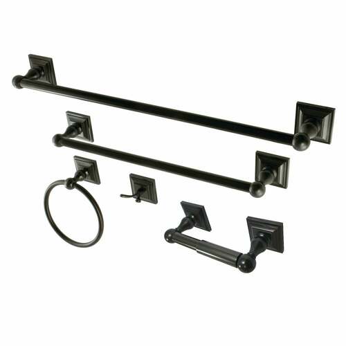 Kingston Brass BAHK3212478ORB Serano 5-Piece Towel Bar Set, 18