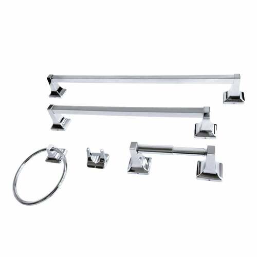 Kingston Brass BAHK602124781 Milton 5-Piece Polished Chrome Towel Bar Set, 18