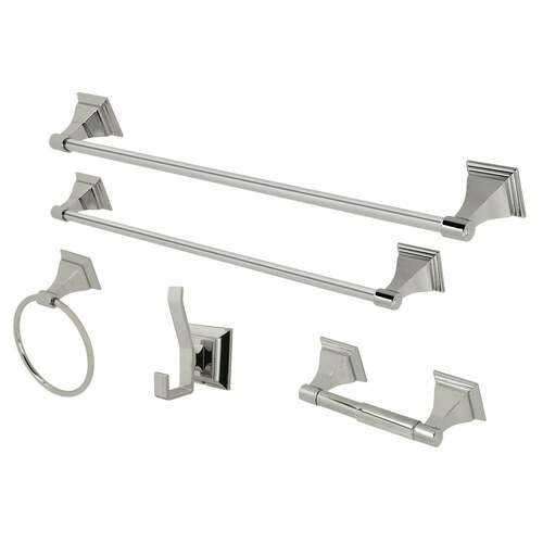 Kingston Brass BAHK61212478PN Monarch 5-Piece Towel Bar Set, 18