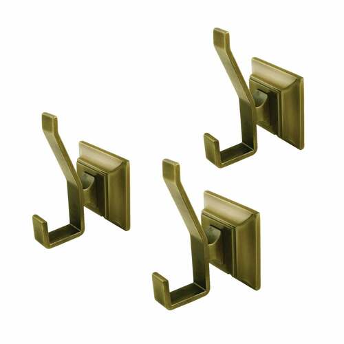 Kingston Brass BAHK6127AB Monarch 3-Piece Antique Brass Bathroom Robe and Towel Hook Set