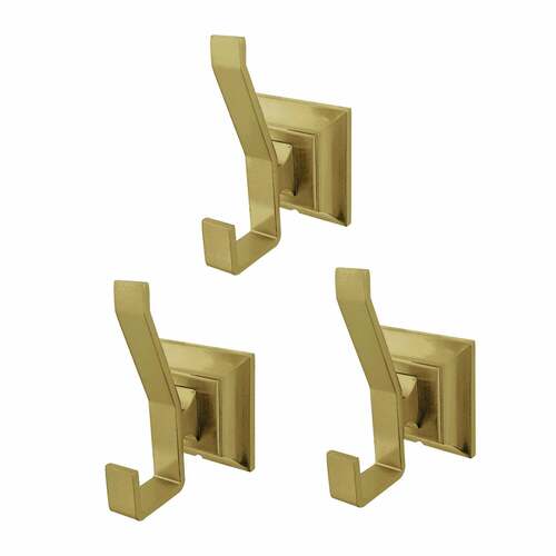 Kingston Brass BAHK6127BB Monarch 3-Piece Brushed Brass Robe and Towel Hook Set