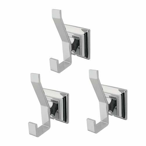 Kingston Brass BAHK6127C Monarch 3-Piece Polished Chrome Bathroom Robe Towel Hook Set