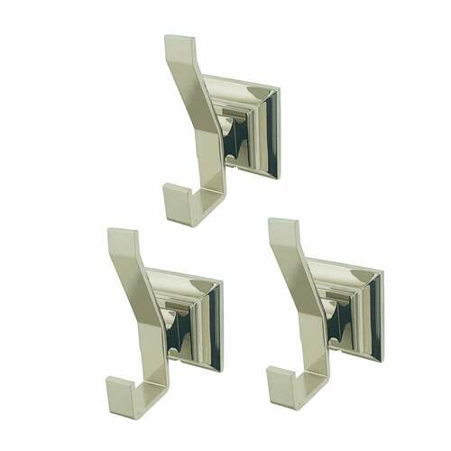 Kingston Brass BAHK6127PN Monarch 3-Piece Polished Nickel Bathroom Robe and Towel Hook Set