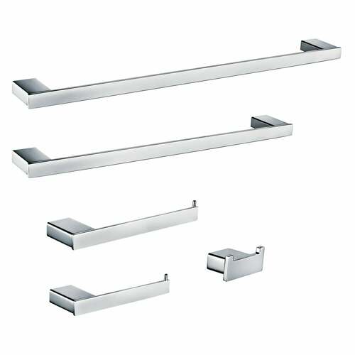 Kingston Brass BAHK6312478C Metzinger 5-Piece Polished Chrome Towel Bar Set, 18
