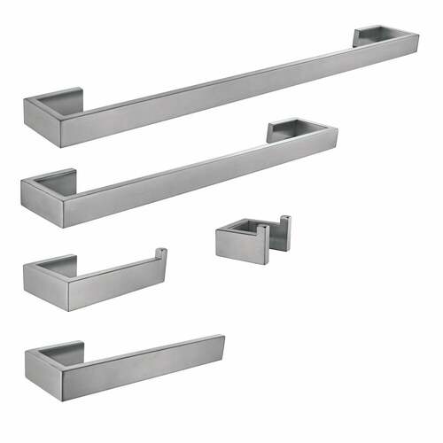 Kingston Brass BAHK6412478BN Lasdun 5-Piece Brushed Nickel Towel Bar Set, 18