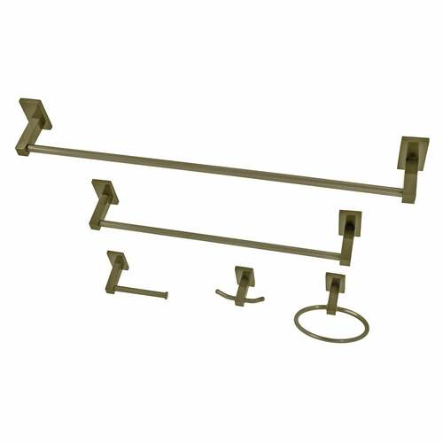 Kingston Brass BAHK8212478AB Continental 5-Piece Antique Brass Towel Bar Set, 18