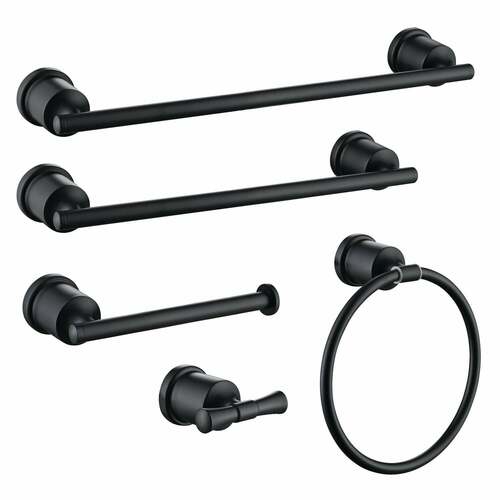 Kingston Brass BAHK9112478MB Mathsson 5-Piece Towel Bar Set, 18