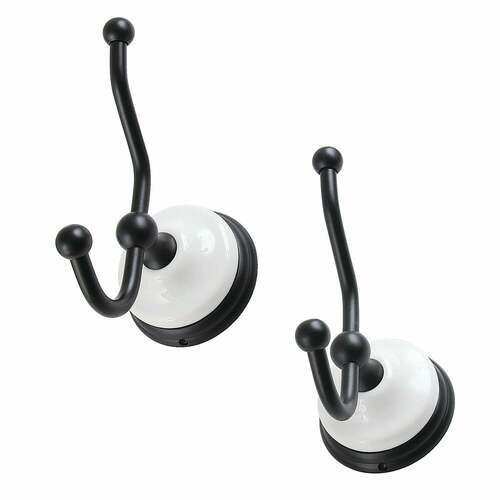 Kingston Brass BAK1117MB Victorian Matte Black 2-Piece Robe Hook