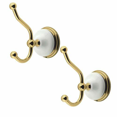 Kingston Brass BAK1117PB Victorian 2-Piece Robe Hook in Polished Brass