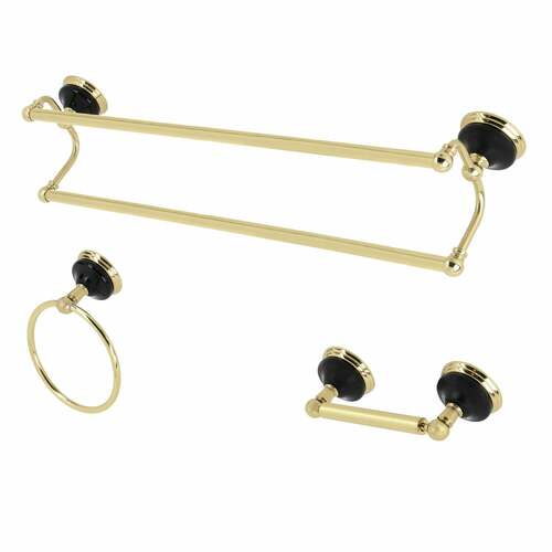 Kingston Brass BAK911348PB Water Onyx 3-Piece 24