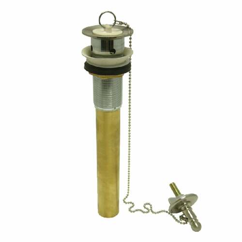 Kingston Brass CC1008 Vintage Brushed Nickel Pull-Out Bathroom Drain with Overflow, 20 Gauge