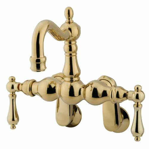 Kingston Brass CC1081T2 Vintage Adjustable Wall Mount Tub Faucet - Polished Brass