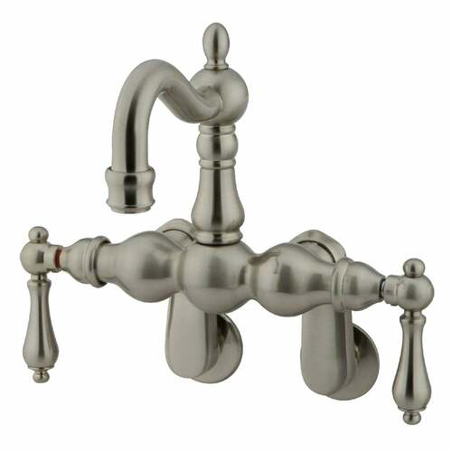 Kingston Brass CC1081T8 Vintage Adjustable Wall Mount Tub Faucet, Brushed Nickel