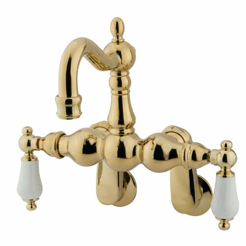 Kingston Brass CC1083T2 Vintage Adjustable Wall-Mount Tub Faucet in Polished Brass