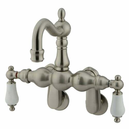 Kingston Brass CC1083T8 Vintage Adjustable Wall Mount Tub Faucet, Brushed Nickel