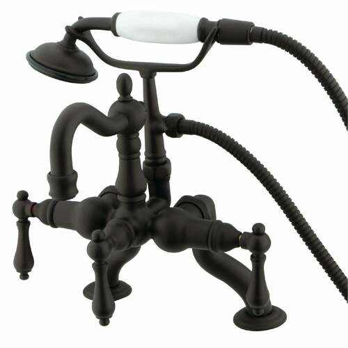 Kingston Brass CC2007T5 Vintage Oil Rubbed Bronze Clawfoot Tub Faucet with Hand Shower