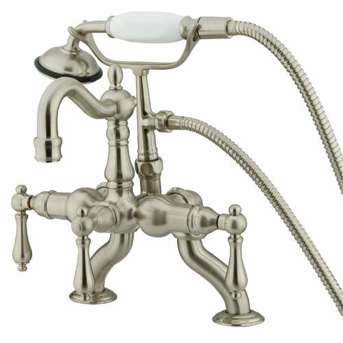 Kingston Brass CC2007T8 Brushed Nickel Vintage Clawfoot Tub Faucet with Hand Shower