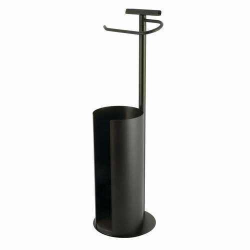 Kingston Brass CC2030 Continental Matte Black Freestanding Toilet Paper Holder with Storage Phone Stand