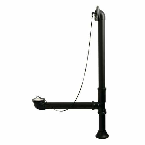 Kingston Brass CC2090 Matte Black Clawfoot Tub Waste Overflow Drain, 20 Gauge