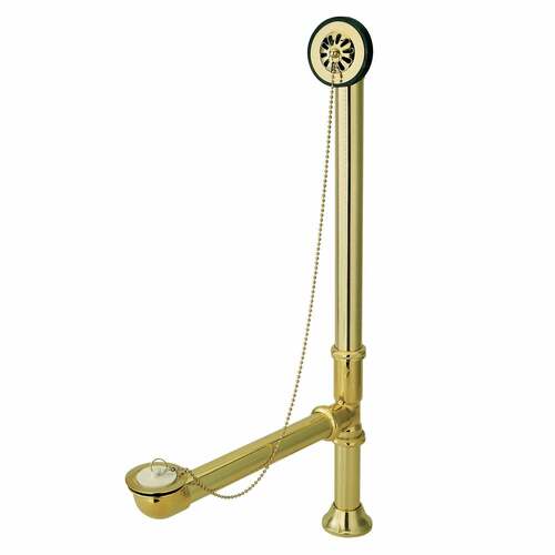 Kingston Brass CC2092 Polished Brass Clawfoot Tub Waste Overflow Drain, 20 Gauge