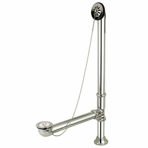 Kingston Brass CC2096 Polished Nickel Clawfoot Tub Waste Overflow Drain, 20 Gauge