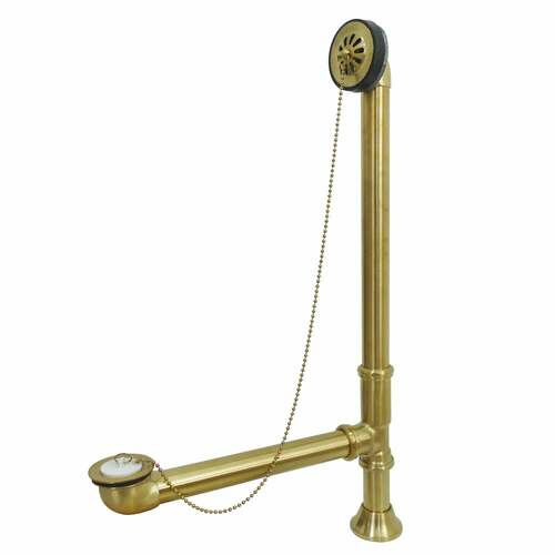 Kingston Brass CC2097 Brushed Brass Clawfoot Tub Waste Overflow Drain, 20 Gauge