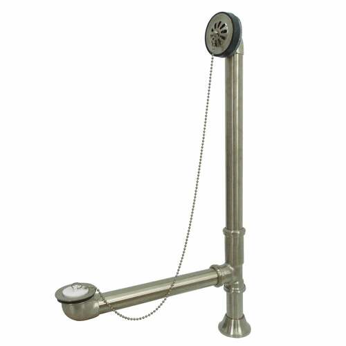 Kingston Brass CC2098 Brushed Nickel Clawfoot Tub Waste Overflow Drain, 20 Gauge