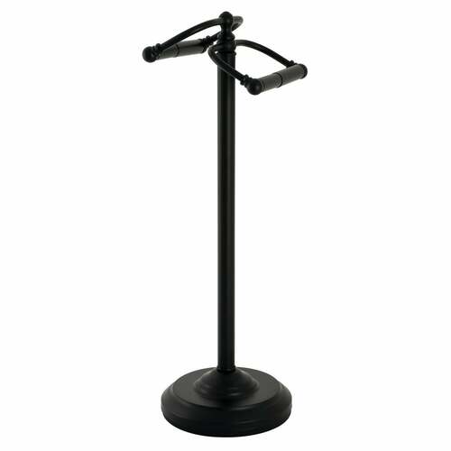 Kingston Brass CC2200 Matte Black Vintage Freestanding Double Roll Toilet Paper Holder