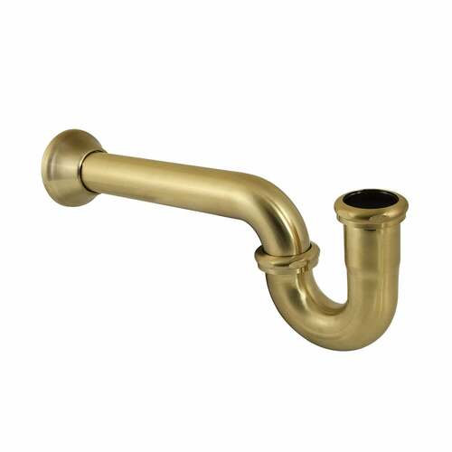 Kingston Brass CC2247 Brushed Brass P-Trap with Bell Flange, 1-1/4