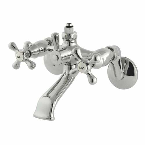 Kingston Brass CC2661 Vintage Wall-Mount Tub Faucet with Riser Adapter, Polished Chrome