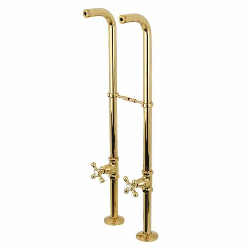 Kingston Brass CC266S2AX Polished Brass Freestanding Supply Line Package