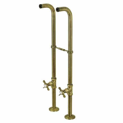 Kingston Brass CC266S3BEX Antique Brass Freestanding Supply Line Package